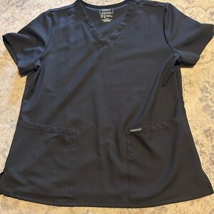 NWOT- Cherokee Women's Navy V-Neck Short Sleeve Top